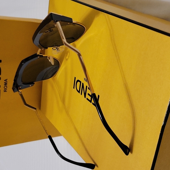 FENDI Cat -Eye Sunglasses - Black and Gold - Picture 5 of 5